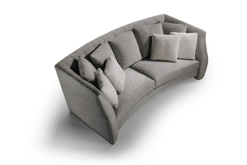 Gerundetes Sofa HOCHE-VENDOME. B.250/ 280/ 310 x T.133 x H.83 cm