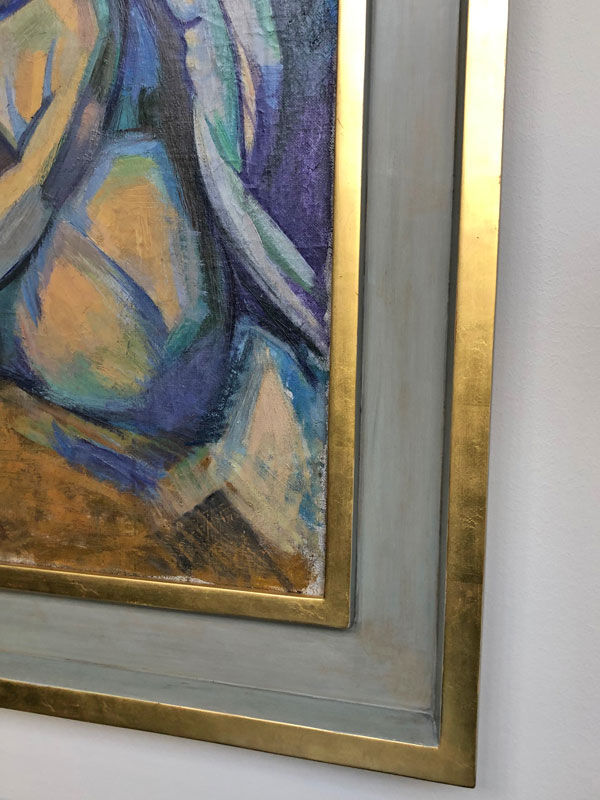 Gerahmtes Gemälde, Museumskopie nach Cézanne. Detailansicht.